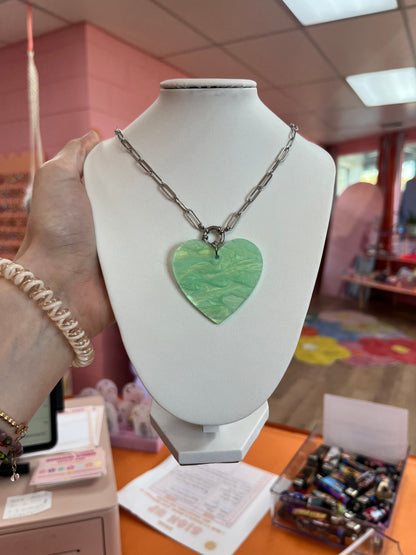 You've Got a Big Heart - Statement Acrylic Heart Charm Necklace