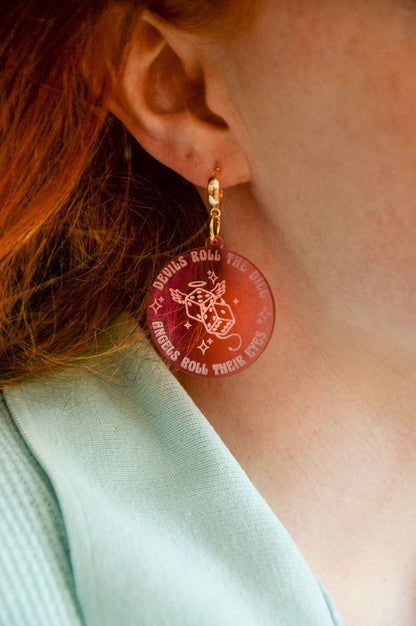 Devils Roll The Dice Angels Roll Their Eyes Earrings