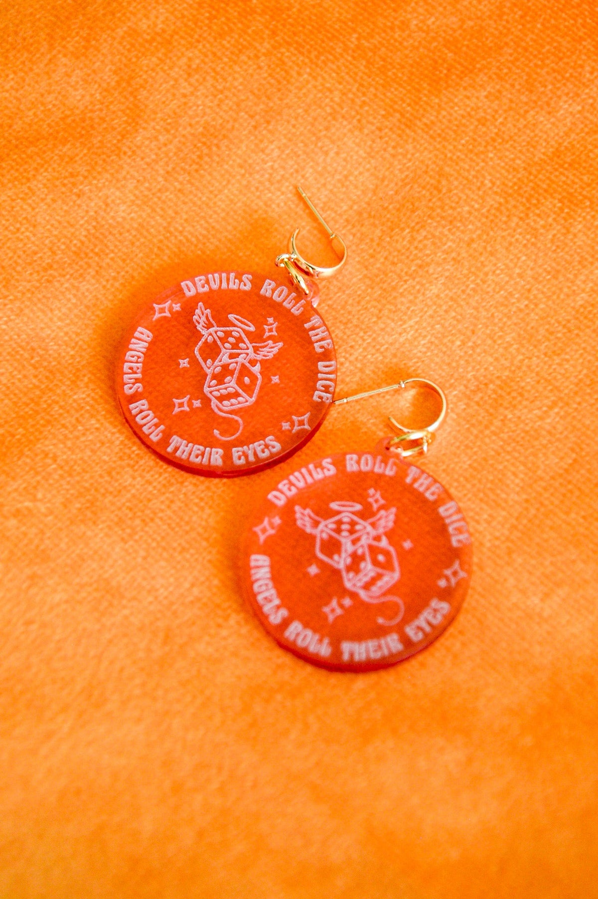 Devils Roll The Dice Angels Roll Their Eyes Earrings