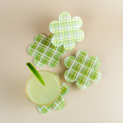 Plaid Flower Coasters