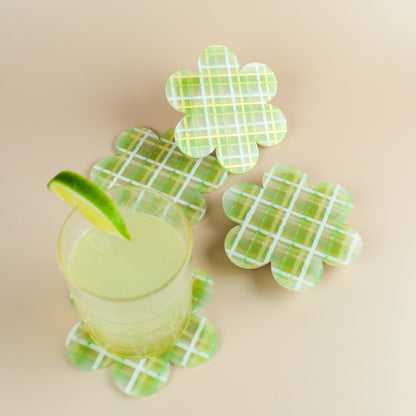 Plaid Flower Coasters