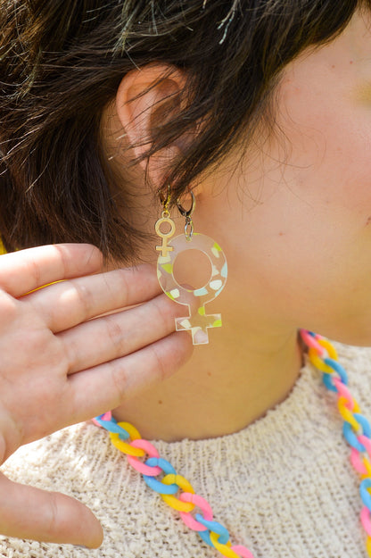 Pink Yellow Blue "LOVE" Pride Necklace