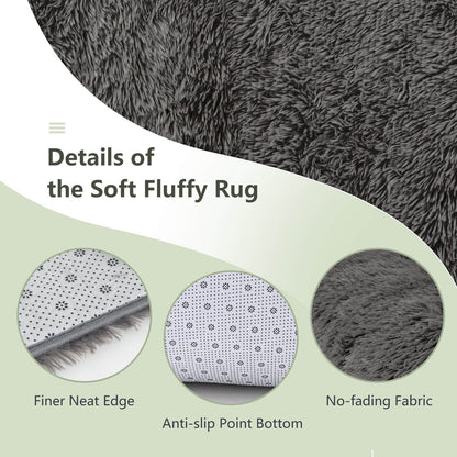 5 x 7 Feet Modern Rectangular Soft Shag Area Rug for Living Room Bedroom
