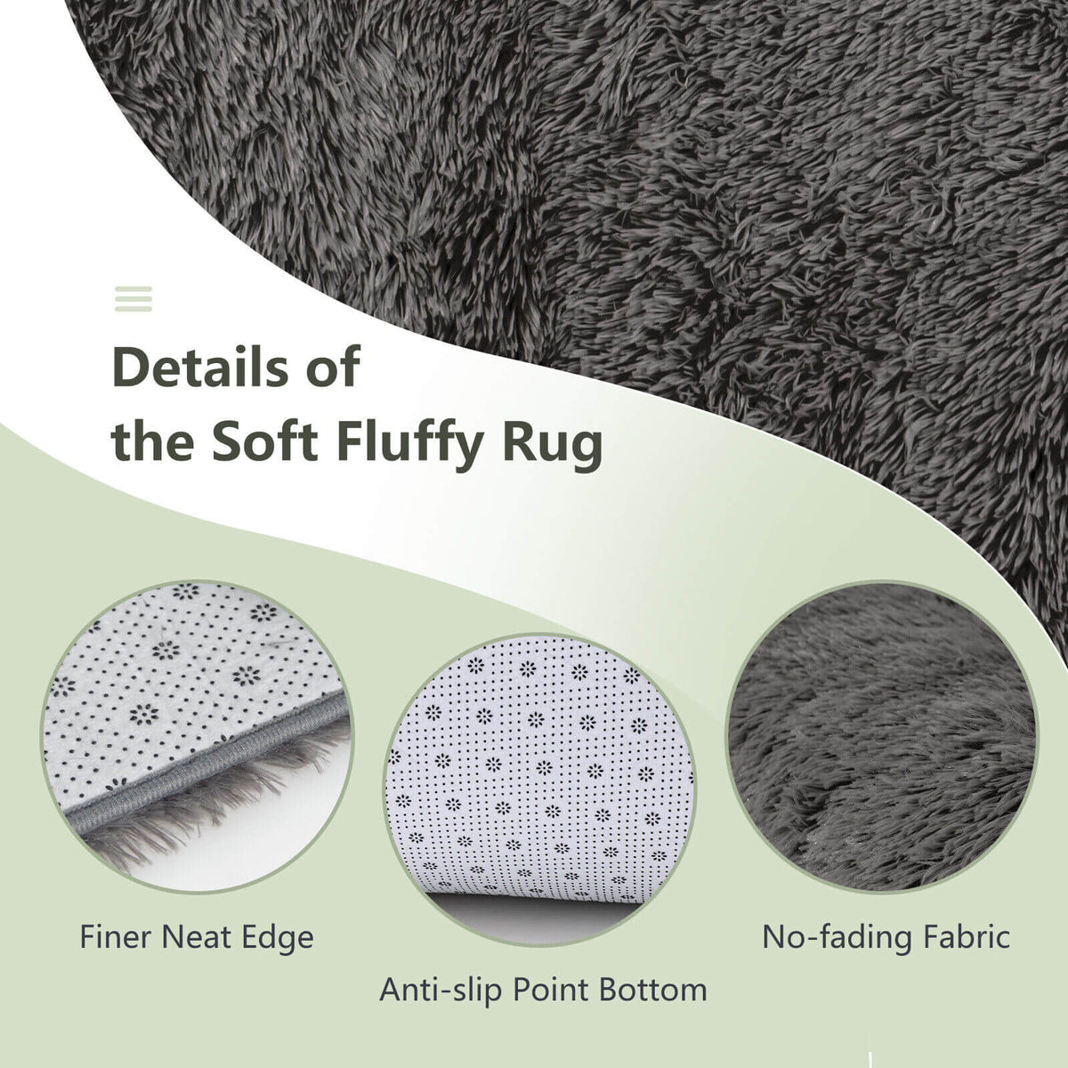 5 x 7 Feet Modern Rectangular Soft Shag Area Rug for Living Room Bedroom
