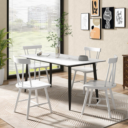 Windsor Style Armless Chairs with Solid Rubber Wood Frame