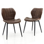 Dining Chairs Set of 2 with Padded Back Metal Legs and Adjustable Foot Pads