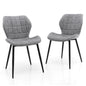 Dining Chairs Set of 2 with Padded Back Metal Legs and Adjustable Foot Pads