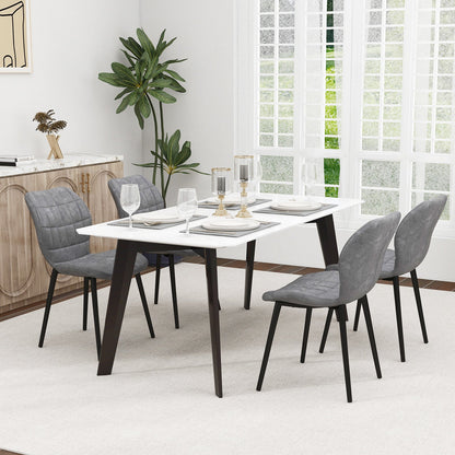 Dining Chairs Set of 2 with Padded Back Metal Legs and Adjustable Foot Pads