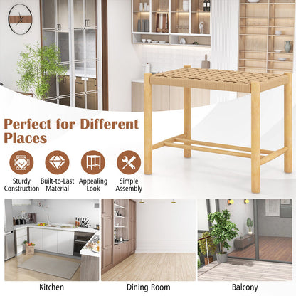 18 Inch Dining Stool Set of 2-Natural