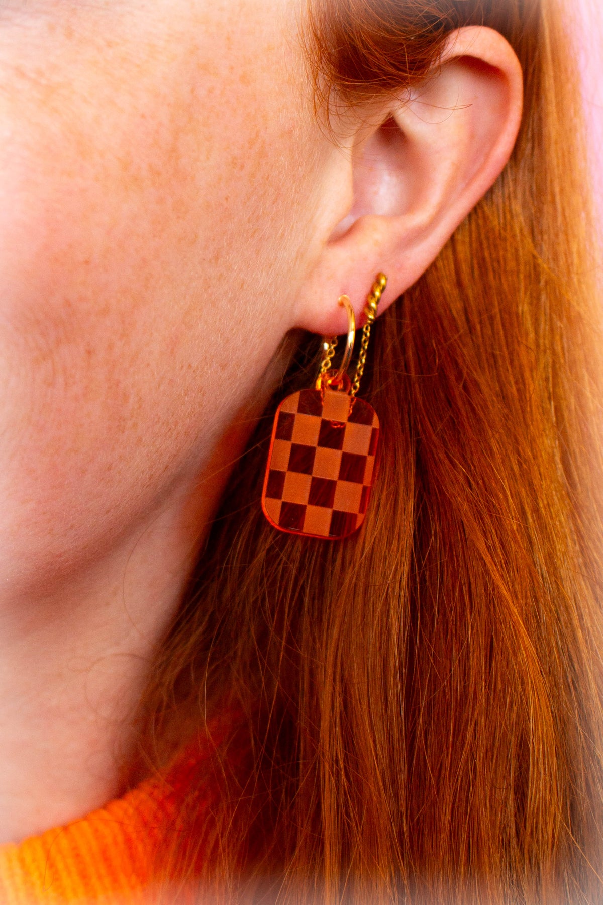 Checkered Charm Earrings