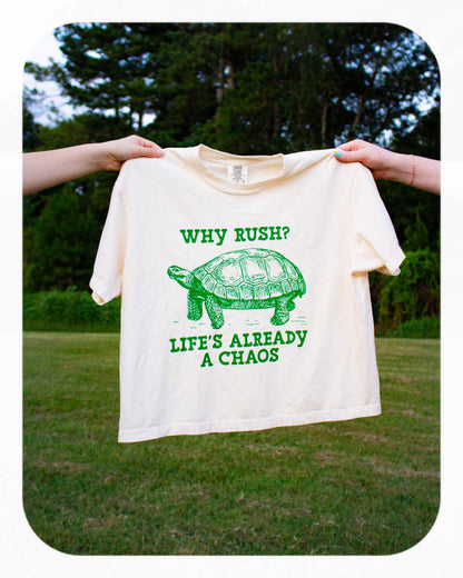 "Why Rush? Life's Already a Chaos" T-Shirt