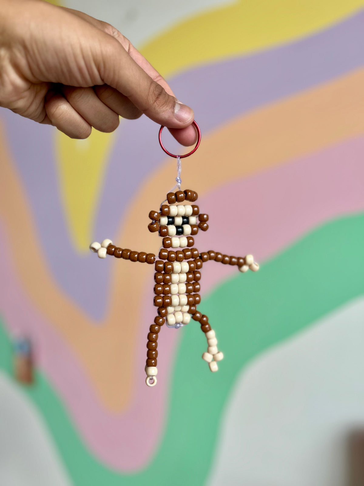 Monkey Beaded Keychain