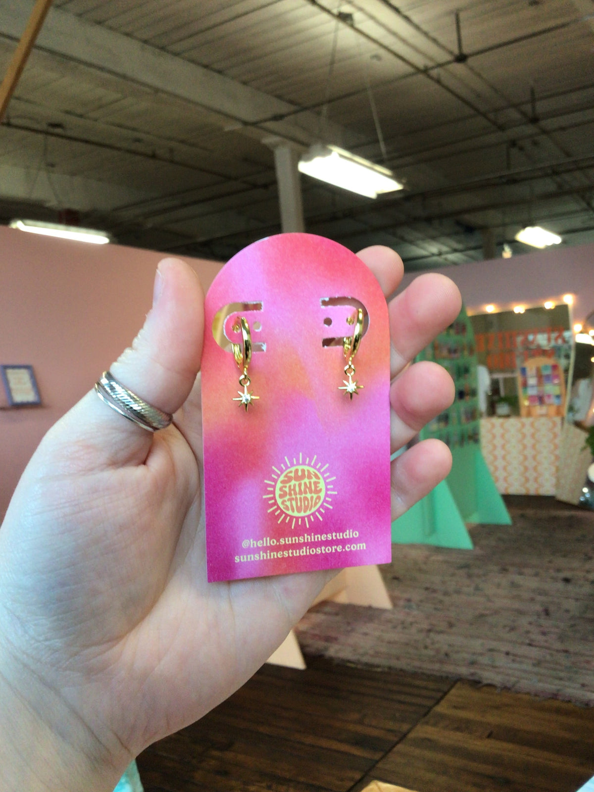 Teeny Stainless Steel Star Hoops