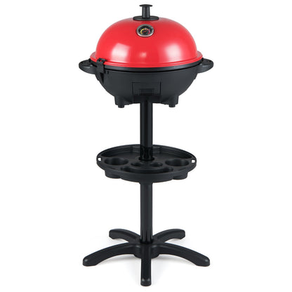 Electric BBQ Grill 1200W Indoor Outdoor Grill with 2-Zone Non-Stick Grilling Plate