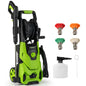 2150PSI Electric Pressure Washer 1.2GPM with 4 Quick Connect Nozzles and Foam Cannon