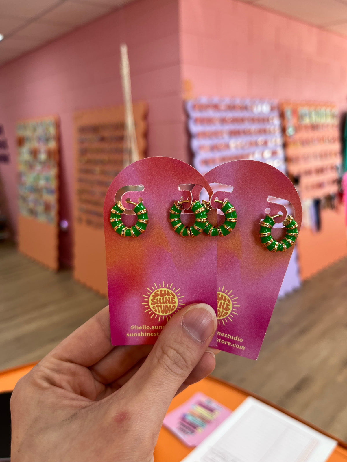Spring colorful hoop earrings
