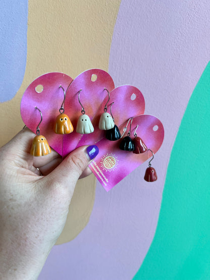Handmade Ceramic Ghost Charms