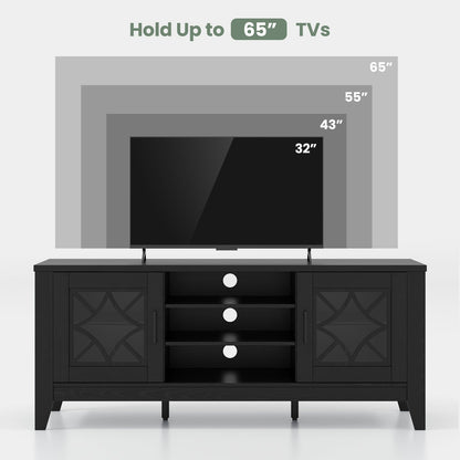 Farmhouse TV Stand for TVs Up to 65 Inches 4 Adjustable Shelves