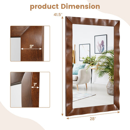41.5 x 28 inches Farmhouse Wall Mirror with Solid Wood Frame