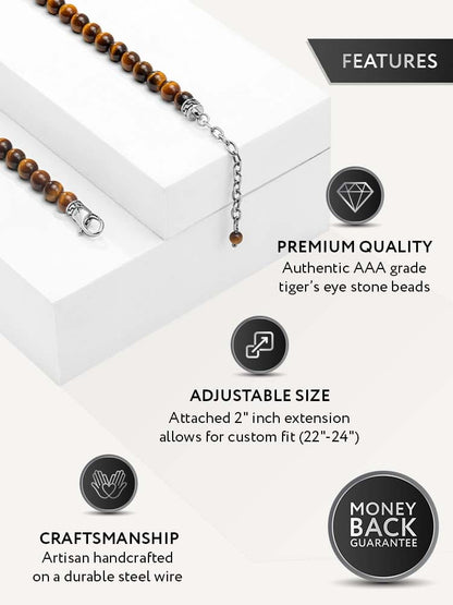 Tiger Eye Beaded Necklace