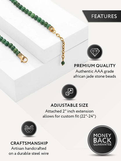 Green Jade Beaded Necklace