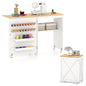 Folding Sewing Table with Storage Shelf and 5 Lockable Wheel