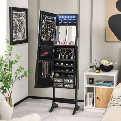 Free Standing Full Length Jewelry Armoire with L
