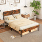 Twin/Full/Queen/King Metal Bed Frame with Wooden Headboard and Footboard-Full Size