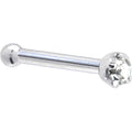 Solid 14K White Gold 1.5mm Genuine Diamond Nose Ring