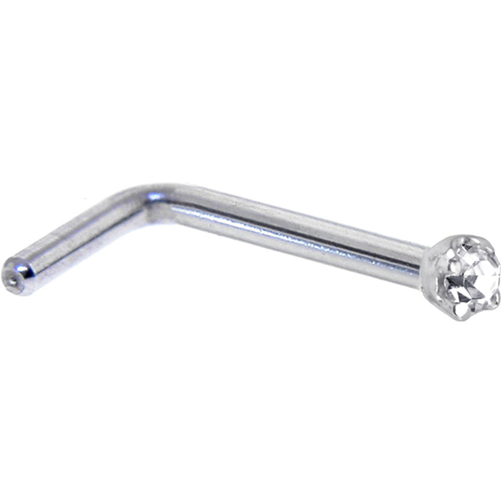 Platinum 1.5mm Genuine Diamond Nose Ring