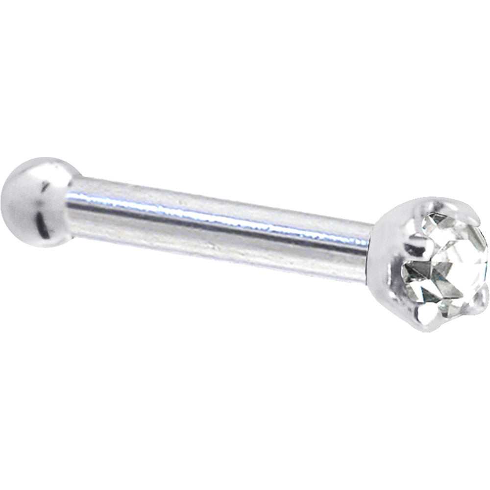 Platinum 1.5mm Genuine Diamond Nose Ring