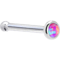 Solid 14K White Gold 2mm Fuchsia Synthetic Opal Nose Ring