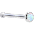 Solid 14K White Gold 2mm Synthetic Opal Nose Ring