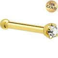 Solid 18K Yellow Gold 1.5mm Genuine Diamond Nose Ring