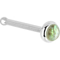 Solid 14K White Gold 2mm Labradorite Nose Ring