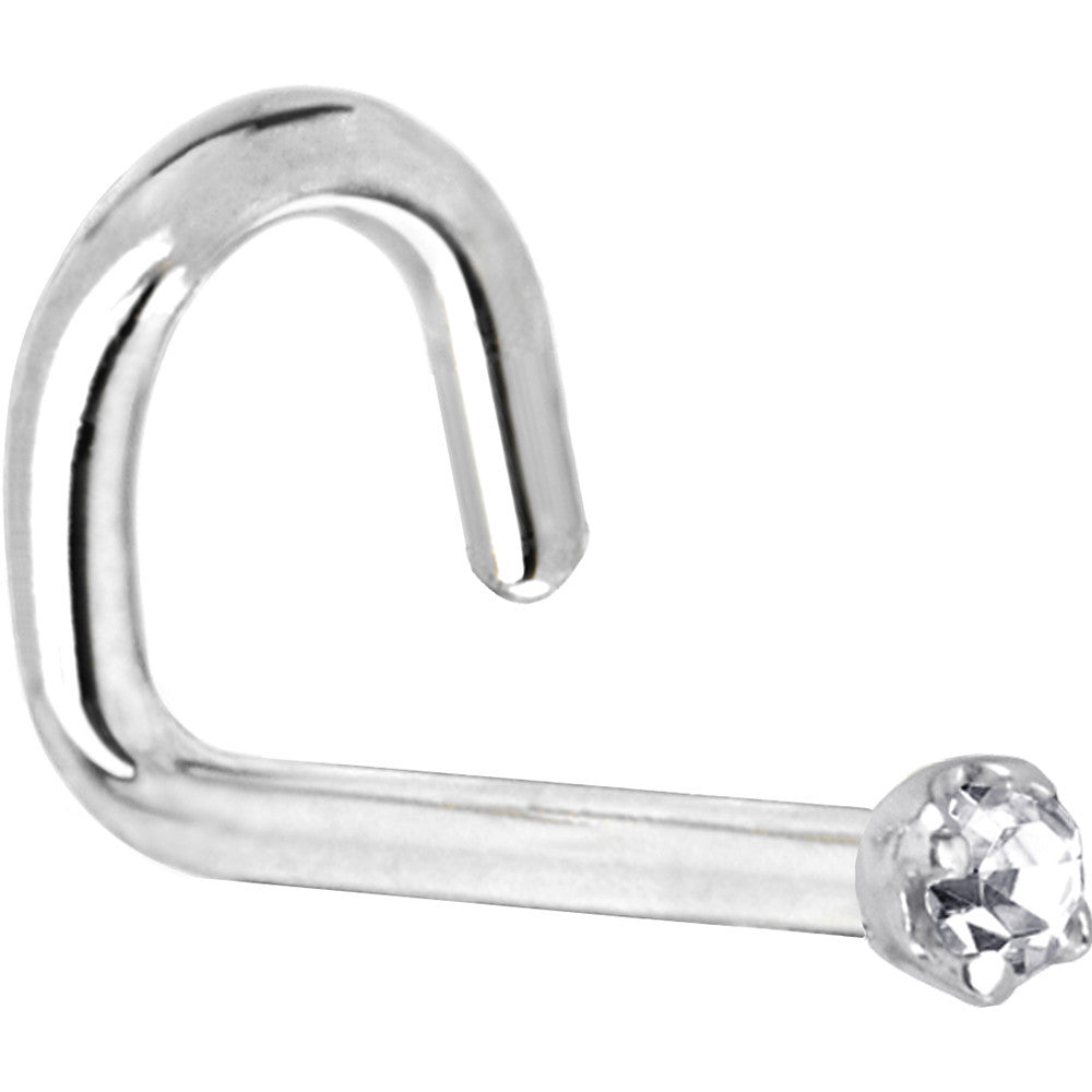 Platinum 1.5mm Genuine Diamond Nose Ring