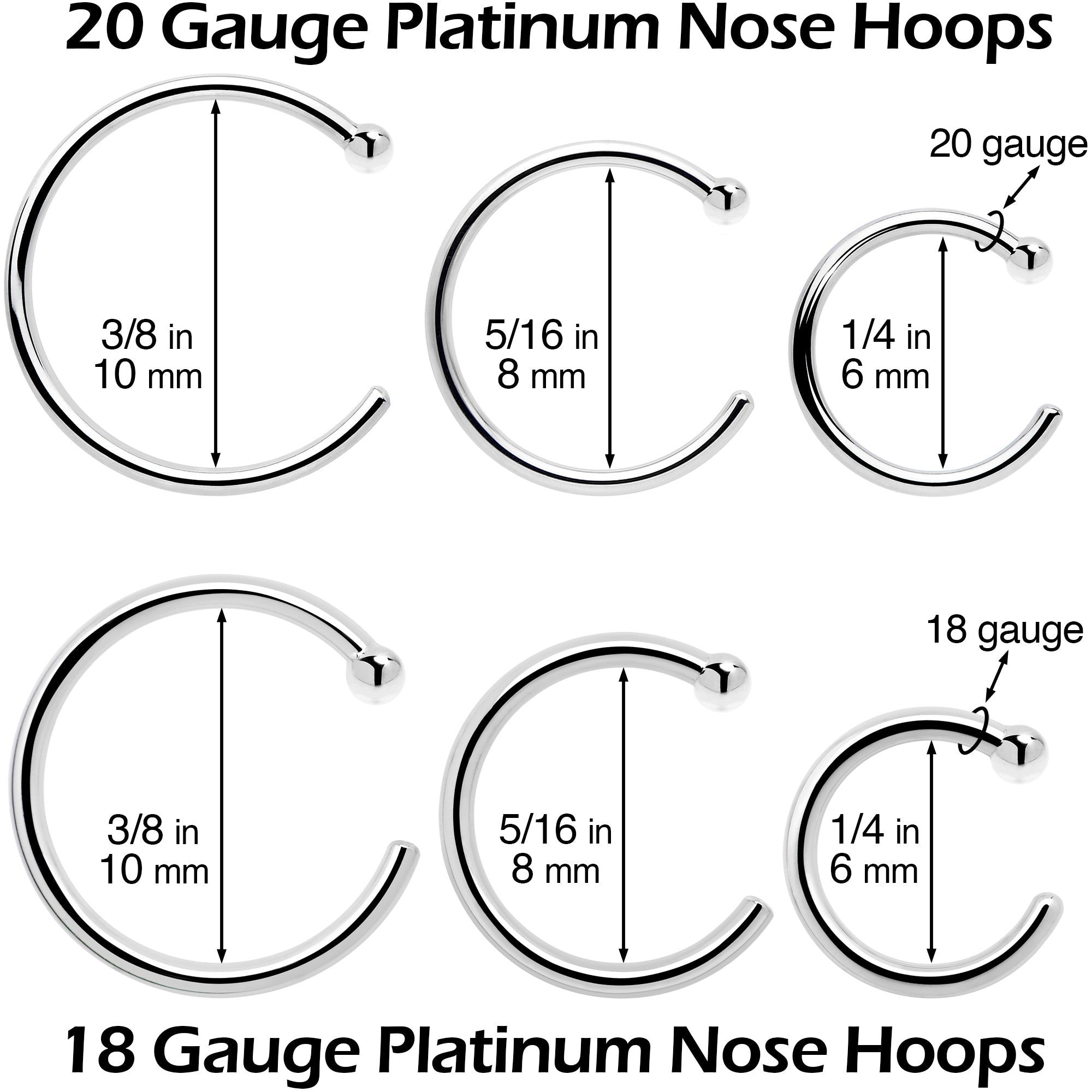 Real Platinum Nose Hoop - Hypoallergenic & Luxurious