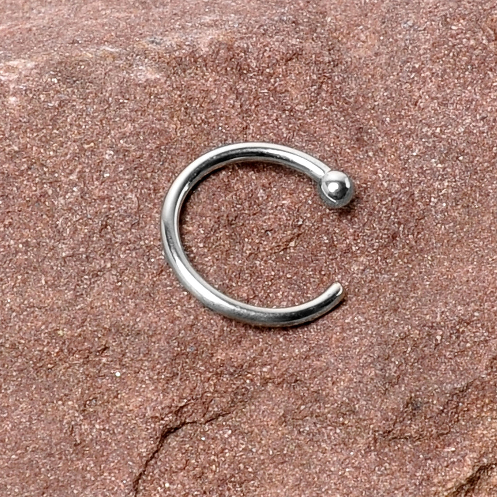 20G 5/16 Solid 14K White Gold Nose Hoop