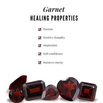 Genuine Garnet Flower Bracelet with Bolo Chain