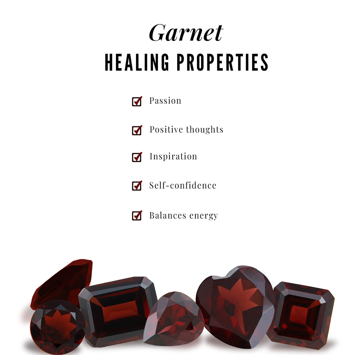 Heart Garnet Necklace and Earrings Set with Diamond