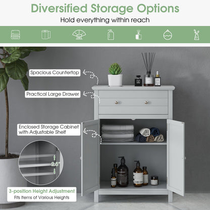 Free Standing Bathroom Storage Cabinet with Large Drawer