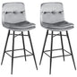 2 Pieces 29 Inch Velvet Bar Stools Set with Tufted Back and Footrests