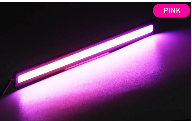 4x Universal Vehicle LED Strip 17CM COB Car DRL Daytime Running Light | Waterproof 12V Styling Bar