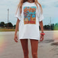 1pcs WHITE Tees Summer Casual Oversized Tee Best Surfing Santa Monica California Womens Retro Style