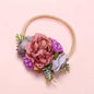 Modern Fashion Floral Headband Newborn Baby Elastic Hairbands Pearl Fresh Style Bow Knot For Girls