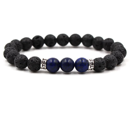 8MM Natural Stone Beaded Chain bracelets For Women Men Couple Lava Rock Healing Balance Beads Reiki Buddha Chakra Bangle Jewelry