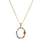 2024 New Hot Colourful Crystal AAA CZ 26 Capital Letters Pendant Necklace For Women Girl Gold Color Copper Initial Name Jewelry