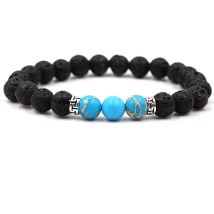 8MM Natural Stone Beaded Chain bracelets For Women Men Couple Lava Rock Healing Balance Beads Reiki Buddha Chakra Bangle Jewelry