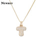 NEWBUY CZ Zirconia Crystal 26 A-Z Letters Pendant Necklace For Men Women Punk Initials Name Necklace Fashion Hip Hop Jewelry
