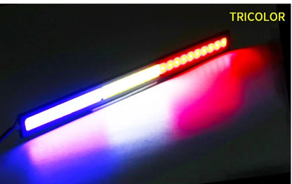 4x Universal Vehicle LED Strip 17CM COB Car DRL Daytime Running Light | Waterproof 12V Styling Bar